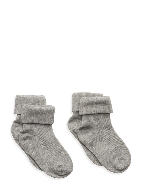 Baby Rib Sock W. Fold Minymo Grey