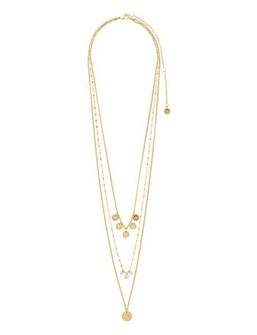 Se Pilgrim Carol Layered Necklace 3-In-1 Pilgrim Gold ved Booztlet