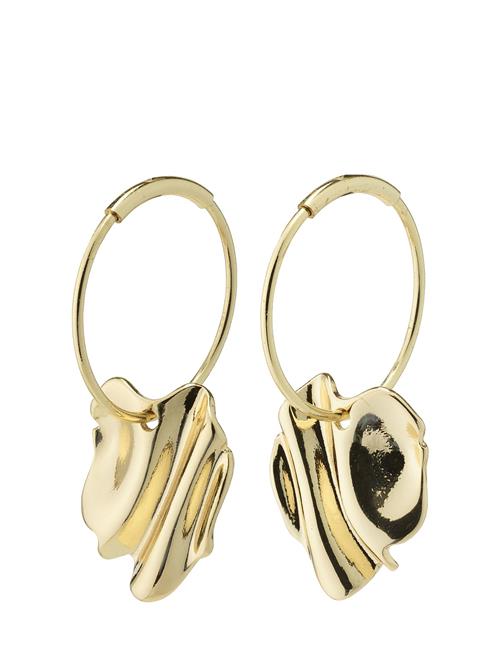 Se Pilgrim Em Wavy Hoop Earrings Pilgrim Gold ved Booztlet