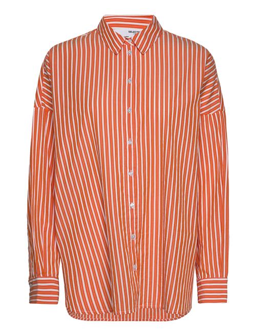 Selected Femme Slfemma-Sanni Ls Striped Shirt Noos Selected Femme Orange