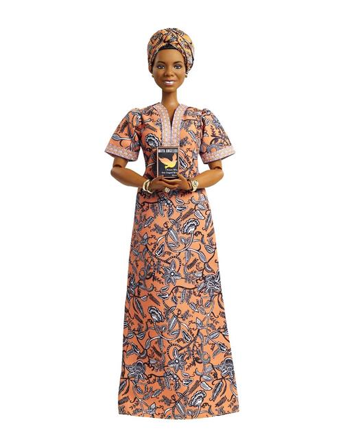 Se Barbie Barbie Inspiring Women Maya Angelou Doll Barbie Patterned ved Booztlet