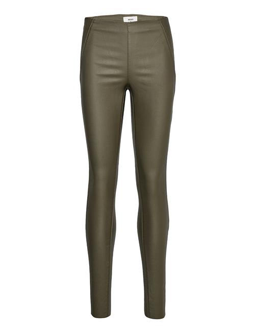 Objbelle Mw Coated Leggings Noos Object Khaki