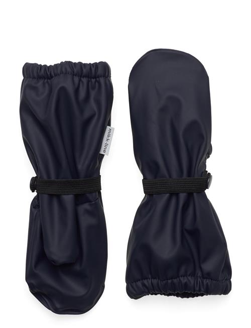 Pu Rain Mittens W. Fleece Recycled Mikk-line Navy