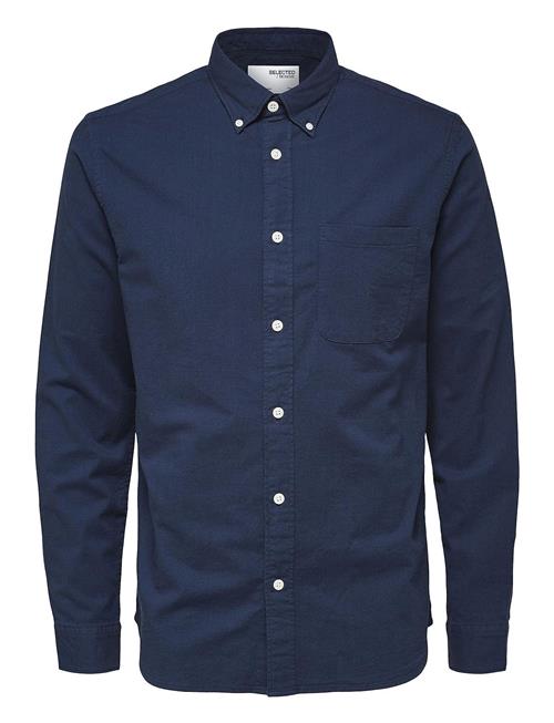 Slhregrick-Ox Flex Shirt Ls S Selected Homme Navy