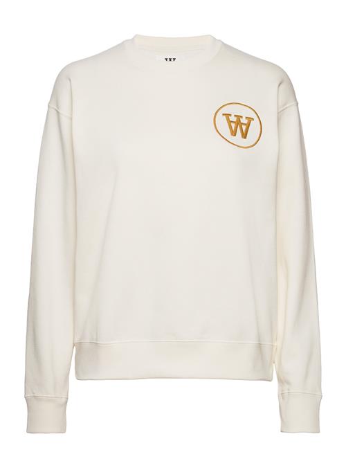 Se Double A by Wood Wood Jess Tonal Logo Sweatshirt Gots Double A By Wood Wood Cream ved Booztlet