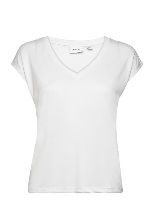 Se Vila Vimodala V-Neck S/S Top - Noos Vila White ved Booztlet