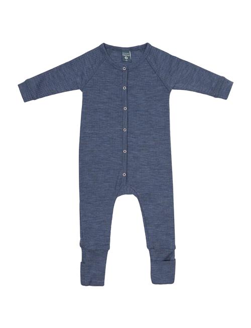 Smallstuff Night Suit, Denim Melange Drop Needle, Merino Wool Smallstuff Blue