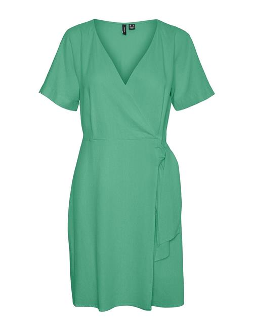 Vero Moda Vmmymilo Ss Wide Wrap Short Dress Wvn Ga Vero Moda Green