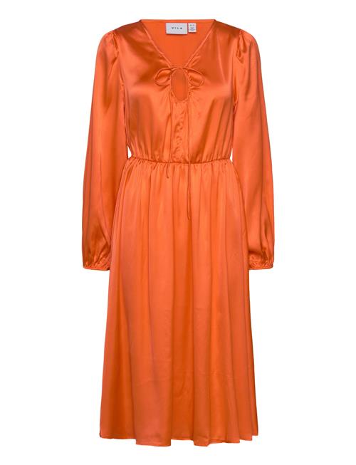 Vila Vipetia L/S V-Neck Mid Calf Dress/Dc Vila Orange