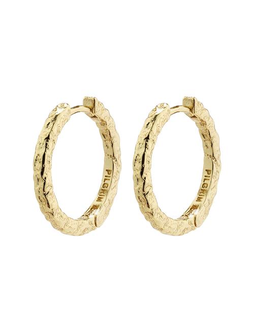 Se Pilgrim Elanor Rustic Texture Hoop Earrings Pilgrim Gold ved Booztlet