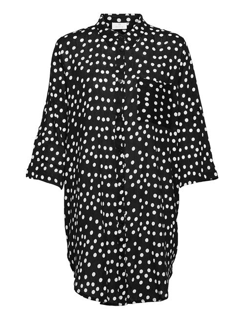 Se Kaffe Kavivian Dot Shirt Dress Kaffe Black ved Booztlet