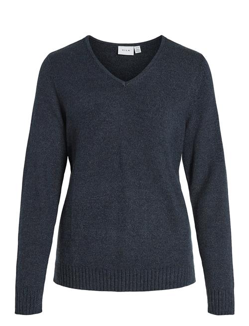 Viril V-Neck L/S Knit Top Vila Navy