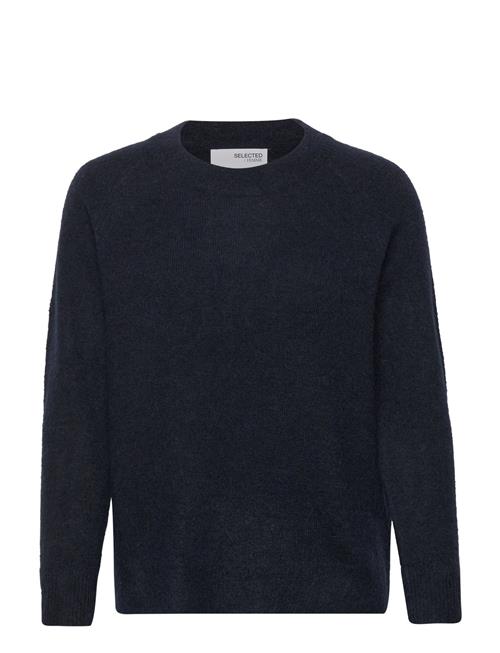 Se Selected Femme Slflulu Ls Knit O-Neck B Noos Selected Femme Navy ved Booztlet