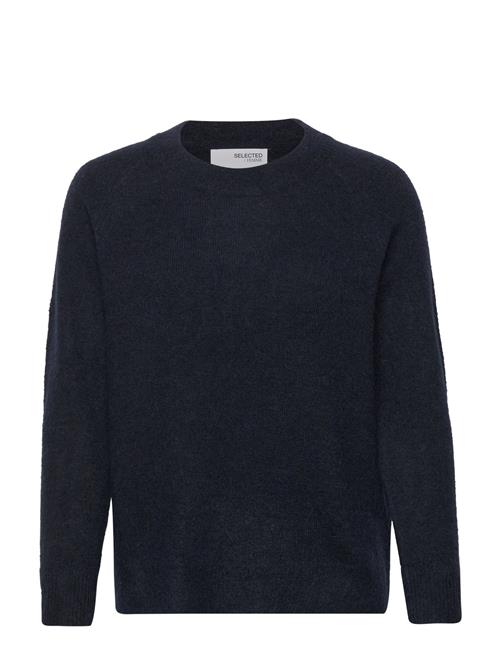 Slflulu Ls Knit O-Neck Selected Femme Navy