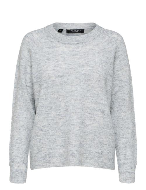 Slflulu Ls Knit O-Neck Selected Femme Grey