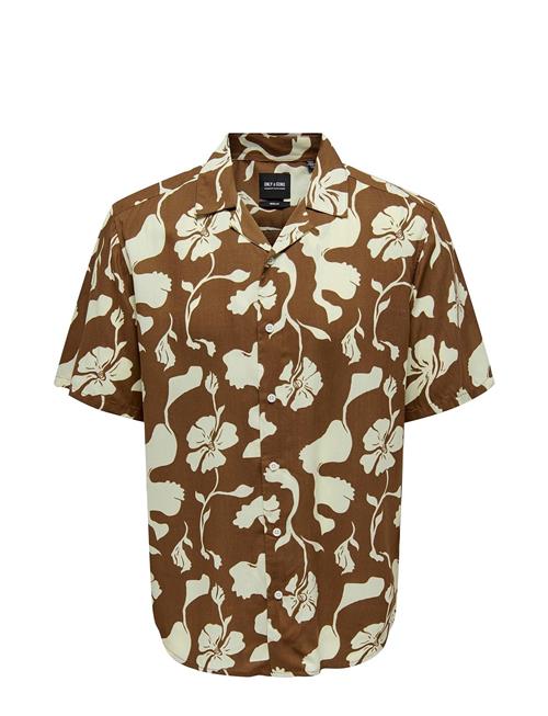 ONLY & SONS Onsdash Life Reg Visc Aop Ss Shirt Noos ONLY & SONS Brown