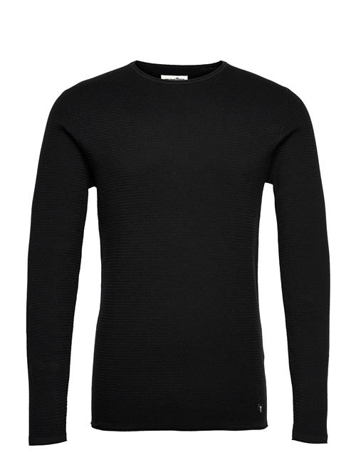 Se Tom Tailor Zigzag Structured Crewneck Tom Tailor Black ved Booztlet