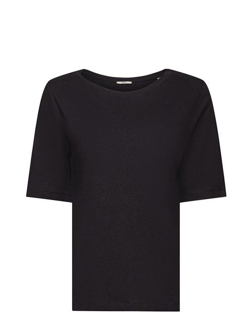 Se Esprit Casual Linen Blend T-Shirt Esprit Casual Black ved Booztlet