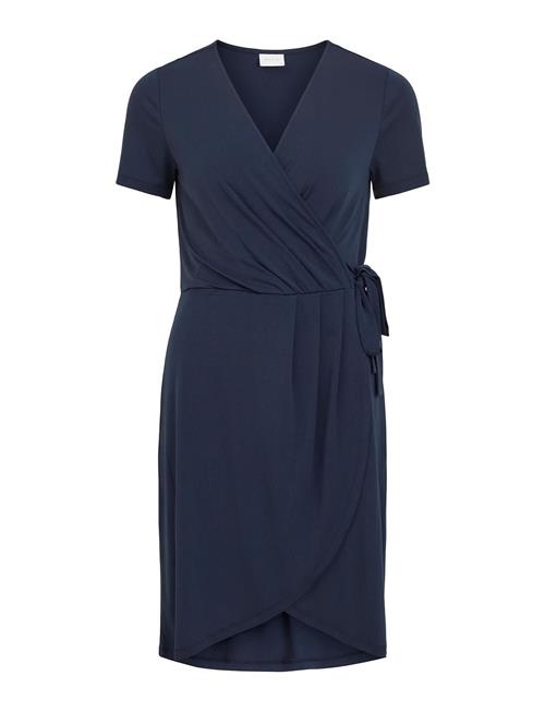 Vila Vinayeli S/S Knee Wrap Dress/Su - Noos Vila Navy