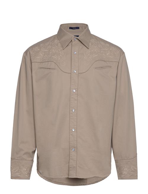 GANT D2-Rel Dahlia Emb Shirt Town GANT Beige