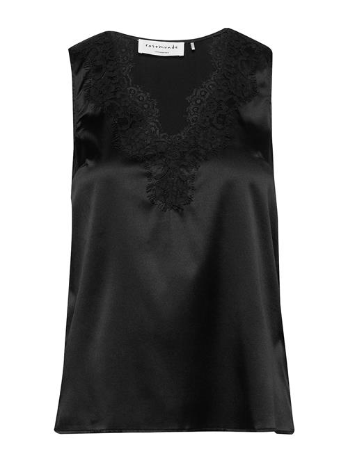 Se Rosemunde Jade Silk Top W/ Lace Rosemunde Black ved Booztlet