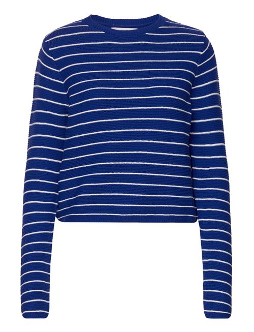 Mango Round-Neck Striped Sweater Mango Blue