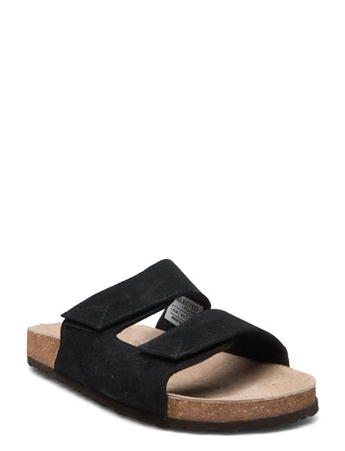 Selected Femme Slfbetsy Suede Strap Slider Selected Femme Black