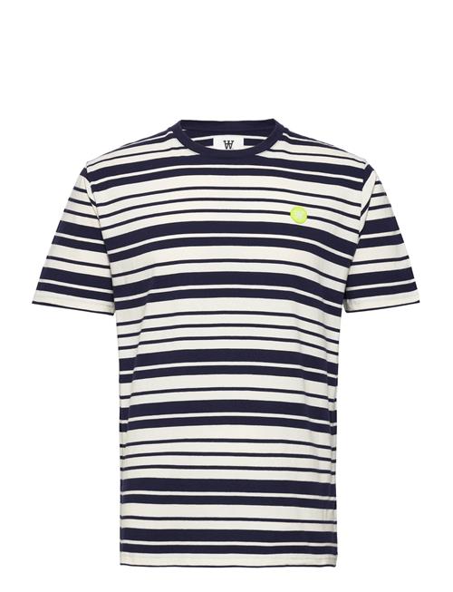 Ace Stripe T-Shirt DOUBLE A BY W.W. Navy