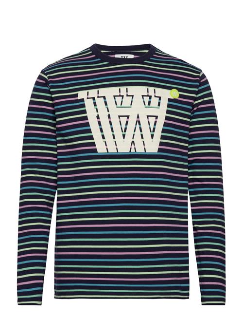 Se Double A by Wood Wood Mel Stripe Long Sleeve Double A By Wood Wood Navy ved Booztlet