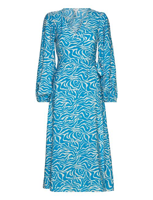 Object Objleonora L/S Wrap Midi Dress Noos Object Blue