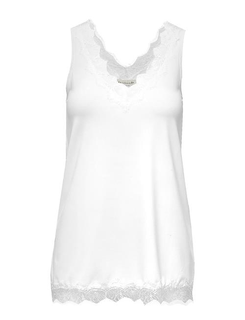 Se Rosemunde Rwbillie Sl Lace V-Neck Top Rosemunde White ved Booztlet