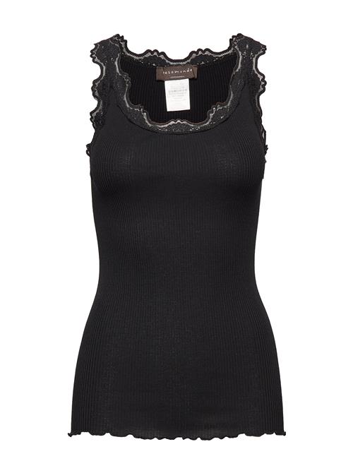 Rwbabette Silk Sl U-Neck Lace Top Rosemunde Black