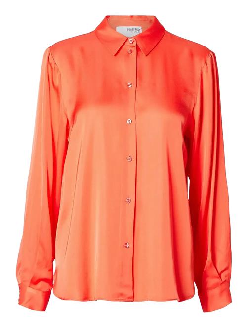 Slffranziska Ls Satin Shirt B Selected Pink