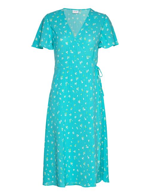 Vila Vilovie S/S Wrap Midi Dress - Noos Vila Blue