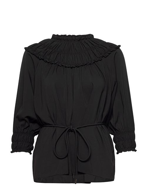 Gathered Neckline Top Cathrine Hammel Black