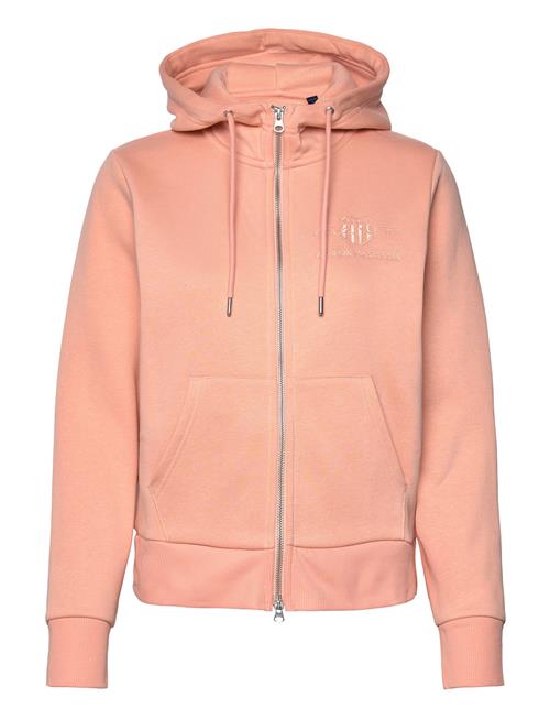 Se GANT Reg Tonal Shield Zip Hoodie GANT Orange ved Booztlet