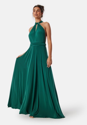 Se Goddiva Multi Tie Maxi Dress Green XS (UK8) ved Bubbleroom