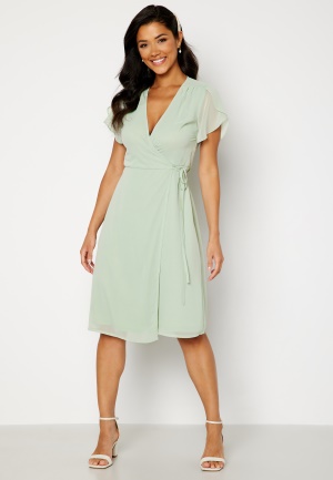 Bubbleroom Occasion Grienne Wrap Midi Dress Dusty green 2XL