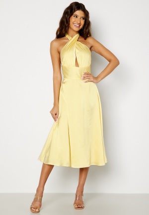 Bubbleroom Occasion Finelle Halterneck Dress Light yellow 2XL