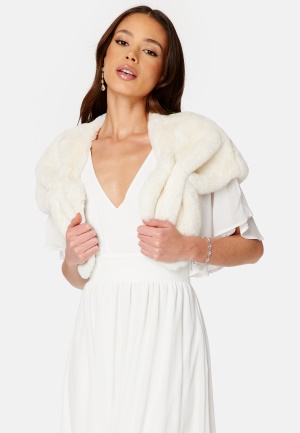 Bubbleroom Occasion Margot Faux Fur Cover Up White L/XL