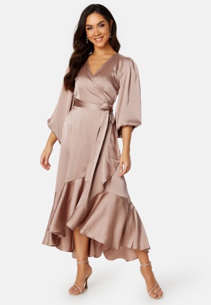 Bubbleroom Occasion Gilda Wrap Dress Mole XS