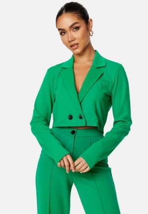 Se BUBBLEROOM Hilma cropped blazer Green M ved Bubbleroom