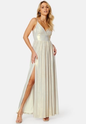 Bubbleroom Occasion Siri Sparkling Pleated Gown Champagne 42