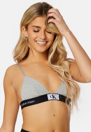 Se Calvin Klein Unlined Triangle P7A Grey Heather XS ved Bubbleroom