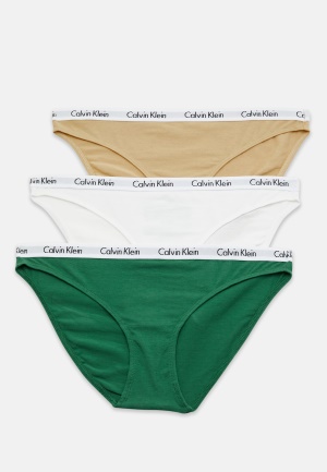 Se Calvin Klein Bikini 3PK BP4 FOLIAGE/WHITE/TR XS ved Bubbleroom