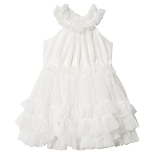 DOLLY by Le Petit Tom Ruffled Chiffon Dance Dress Kjole Off-white | Hvid | 0-1 years