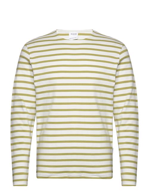 Selected Homme Slhbriac Stripe Ls O-Neck Tee Selected Homme Khaki