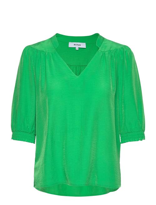 Minus Ayame V-Neck Short Sleeve Blouse Minus Green