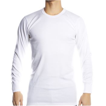 JBS Basic Longsleeve White Hvid bomuld Small Herre