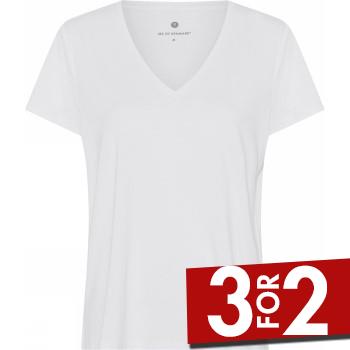 JBS of Denmark Bamboo Blend V-neck Women T-shirt Hvid Large Dame